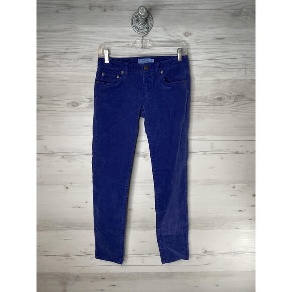 Vineyard Vines Pants Womens 00 Blue Corduroy Stretch 5-Pocket Skinny Zip Fly - Picture 1 of 13